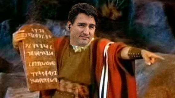 Justin Trudeau in his Moses pose Indigenous businessman decries Canada Summer Jobs edict as ‘insidious’