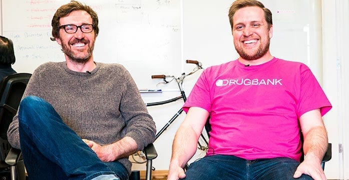 DrugBank founders Craig Knox (left) and Michael Wilson Fast-growing Edmonton startup helps get new drugs to market sooner