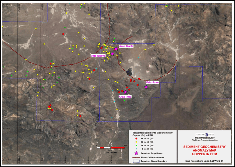 New Mineralized Targets Discovered at Taquetren Project, Argentina